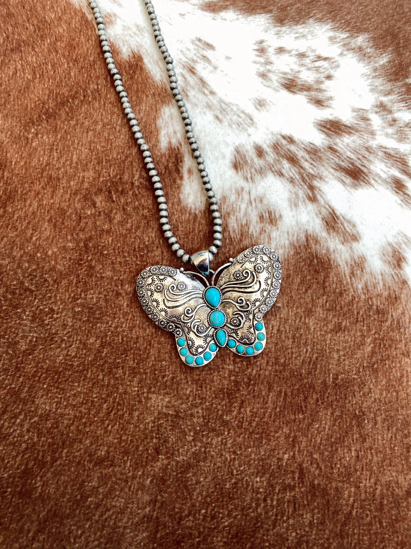 Beaded Butterfly Necklace Set