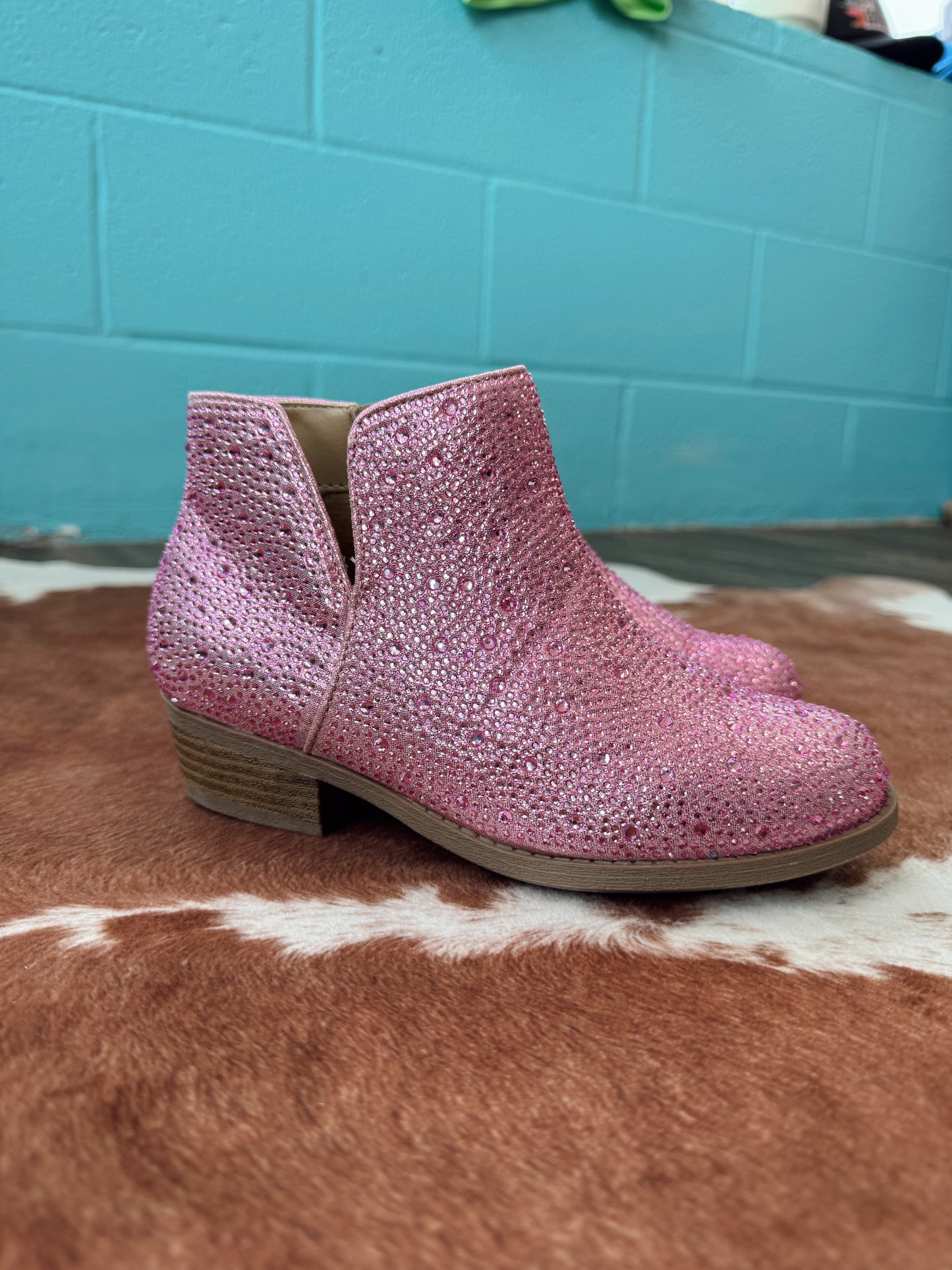 Kids Sparkle Pink Booties