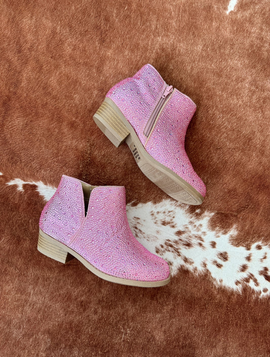 Kids Sparkle Pink Booties