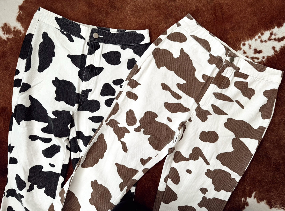 Cow Print Bell Bottoms