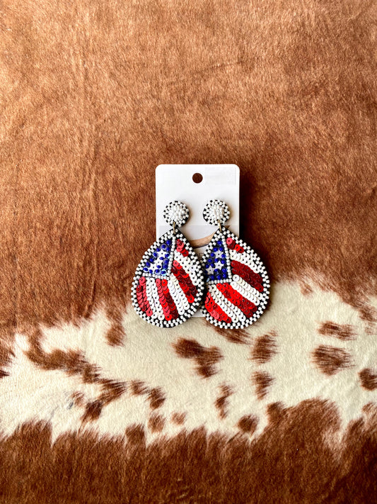 USA Seed Bead Earrings