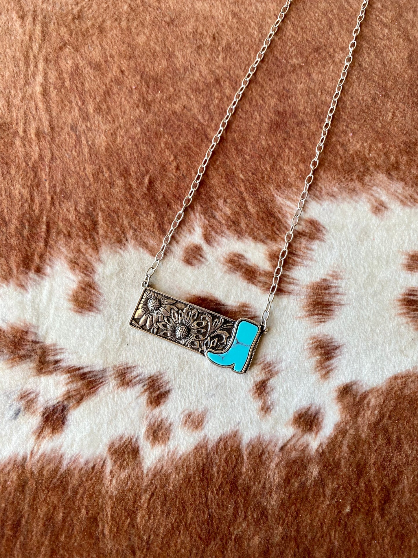 Turquoise Cowboy Bar Necklaces