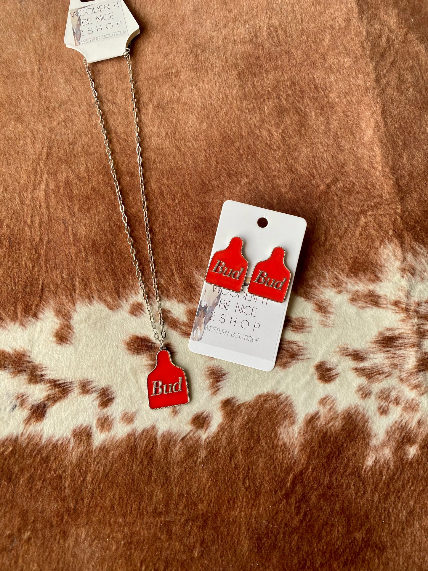 Bud Cow Tag Earrings