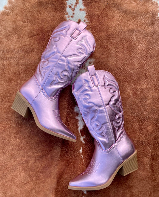 Sinaloa Metallic Pink Boots