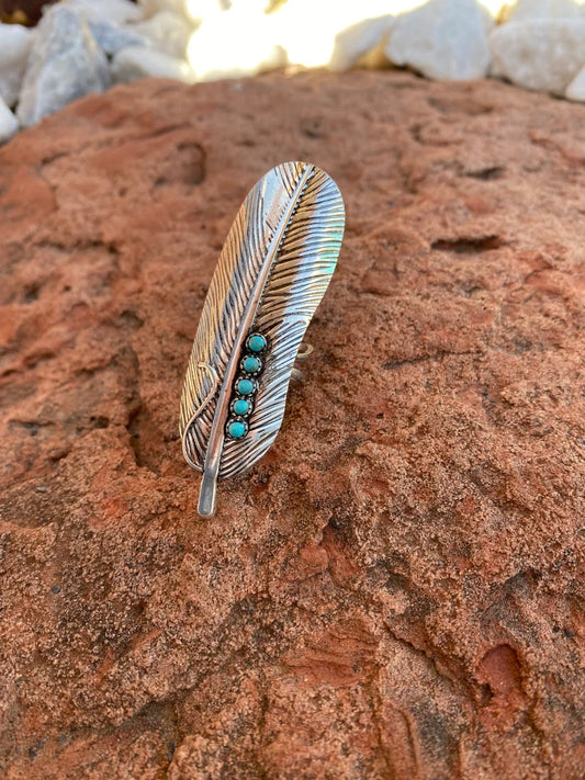 Stone Feather Ring