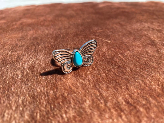 Western Butterfly Semi Stone Ring