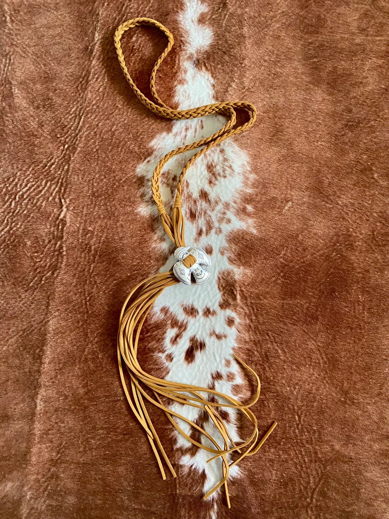 Boho Thunderbird Long Suede Necklace