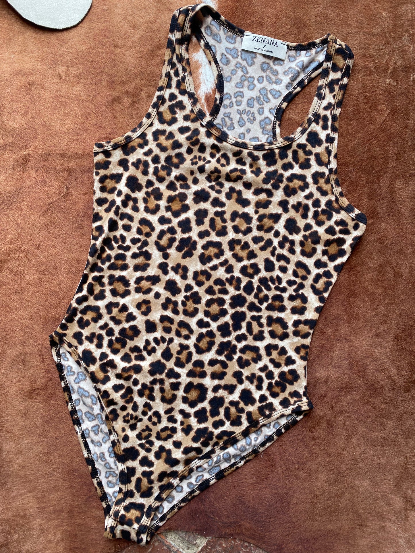 Leopard Racer Back Bodysuit