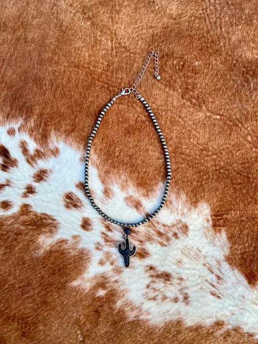 Navajo Choker with Cactus Pendant