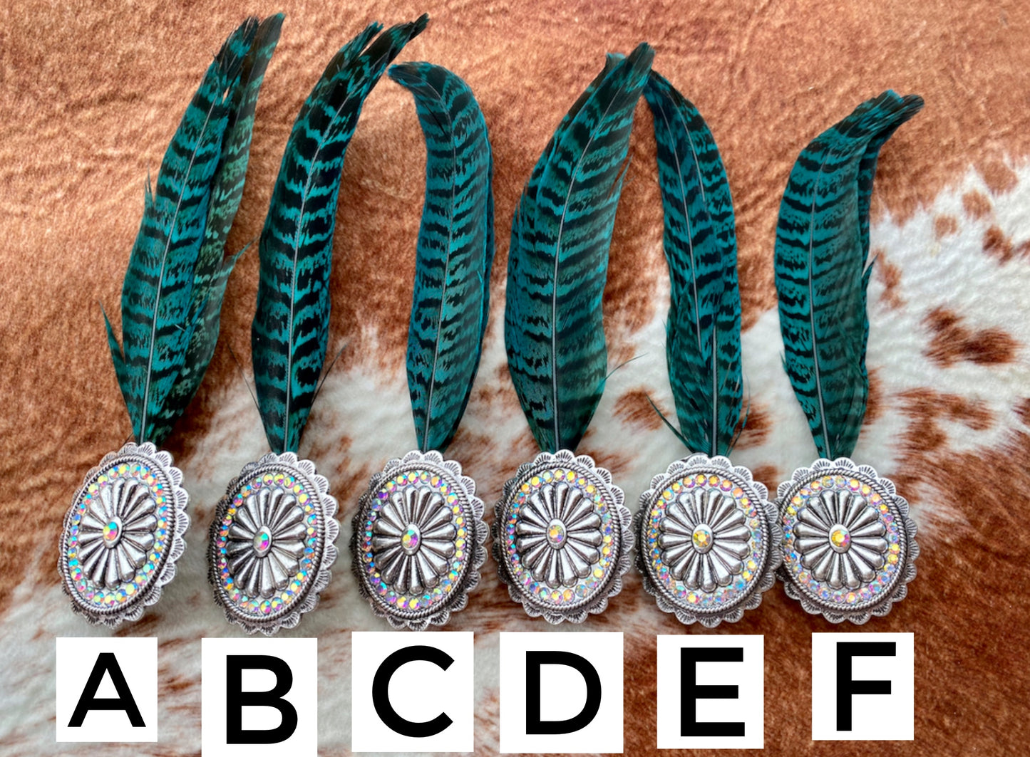 Feather Concho Hat Pin