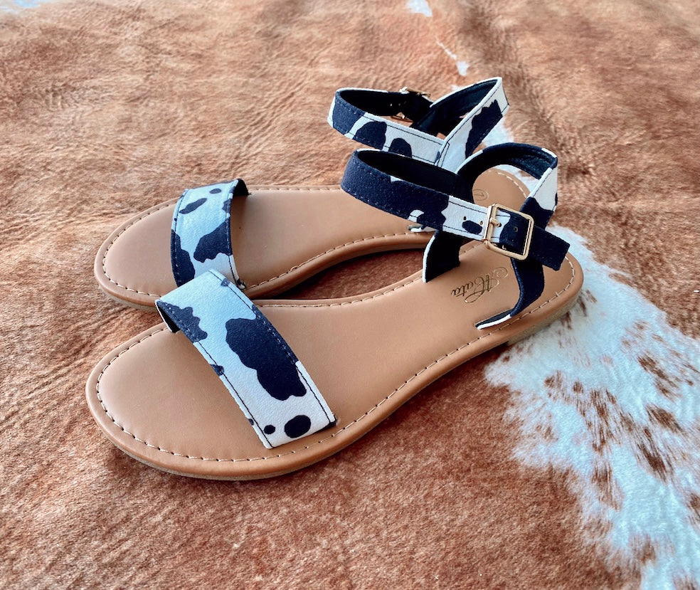 Cow clearance print sandals