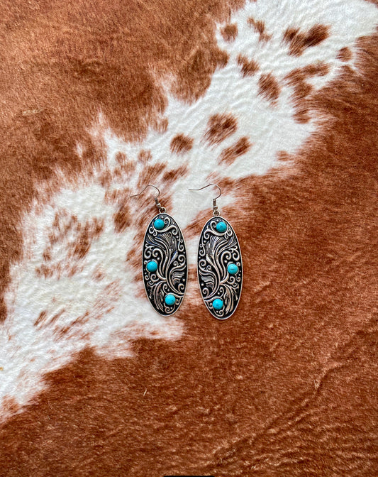 Oval Stone Earrings